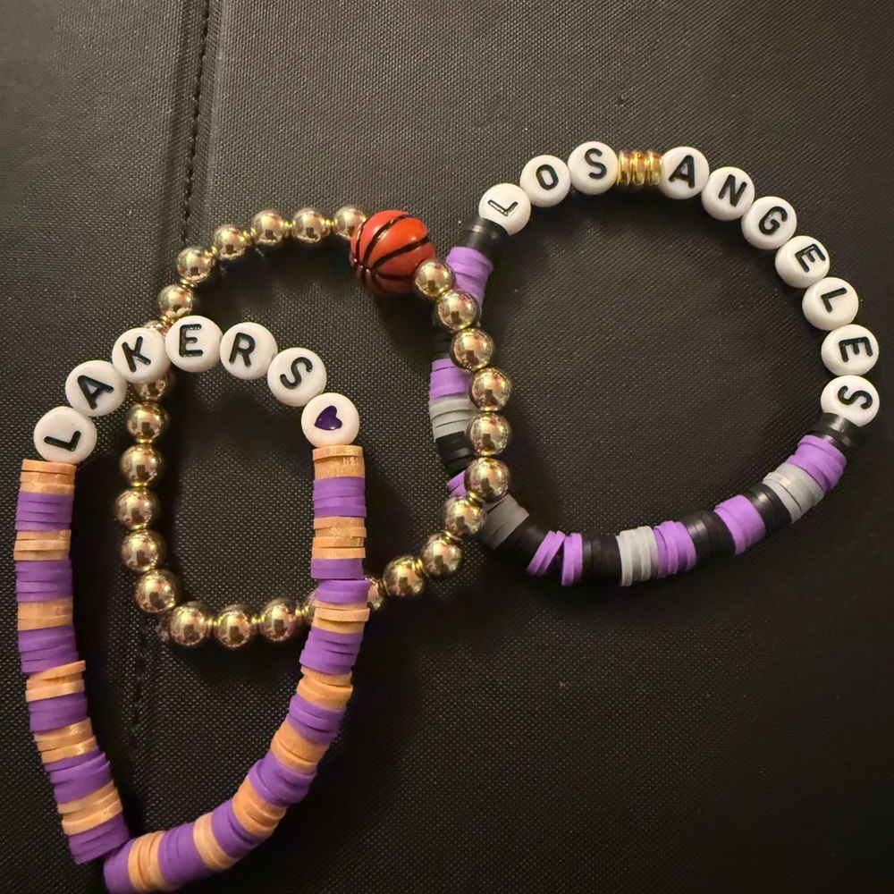 Los Angeles Lakers Beaded Bracelet Set